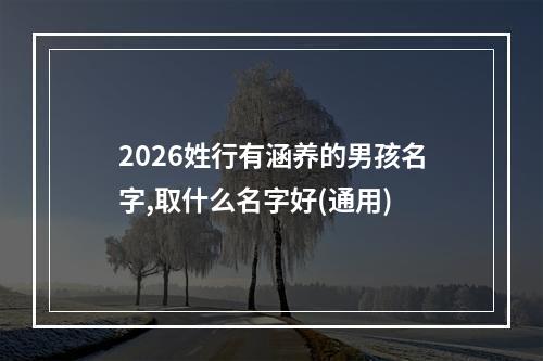 2026姓行有涵养的男孩名字,取什么名字好(通用)