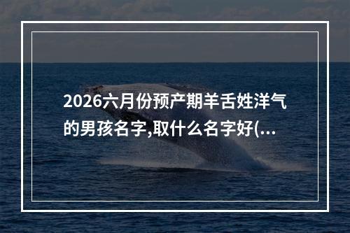 2026六月份预产期羊舌姓洋气的男孩名字,取什么名字好(精彩推荐)