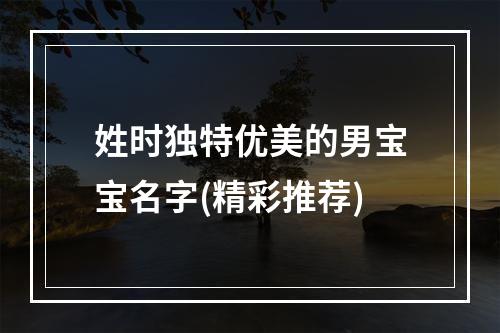 姓时独特优美的男宝宝名字(精彩推荐)