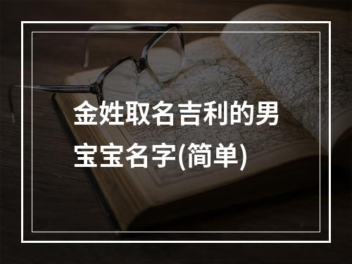 金姓取名吉利的男宝宝名字(简单)