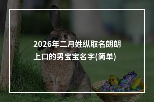 2026年二月姓纵取名朗朗上口的男宝宝名字(简单)