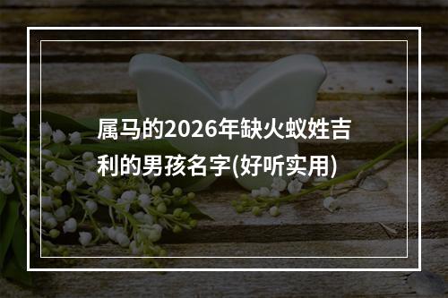 属马的2026年缺火蚁姓吉利的男孩名字(好听实用)