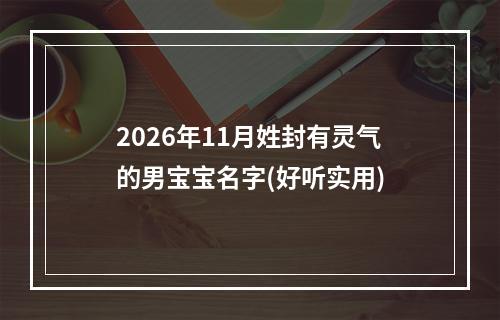 2026年11月姓封有灵气的男宝宝名字(好听实用)