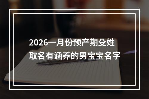 2026一月份预产期殳姓取名有涵养的男宝宝名字