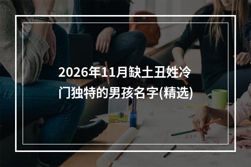 2026年11月缺土丑姓冷门独特的男孩名字(精选)