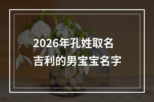 2026年孔姓取名吉利的男宝宝名字
