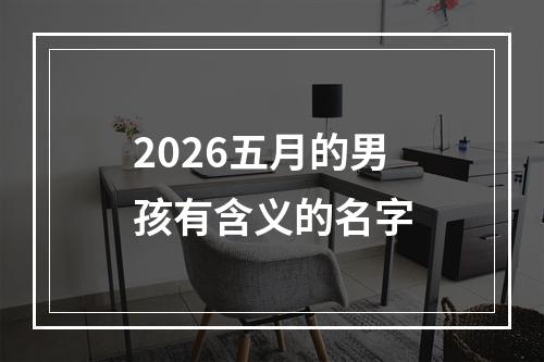 2026五月的男孩有含义的名字