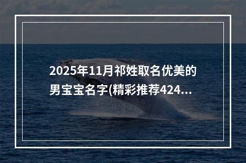 2025年11月祁姓取名优美的男宝宝名字(精彩推荐424个)