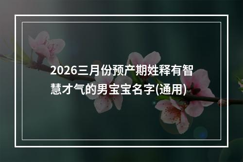 2026三月份预产期姓释有智慧才气的男宝宝名字(通用)