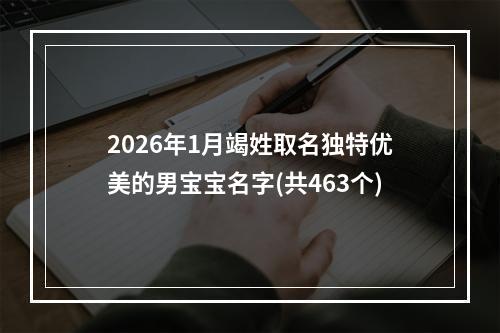 2026年1月竭姓取名独特优美的男宝宝名字(共463个)