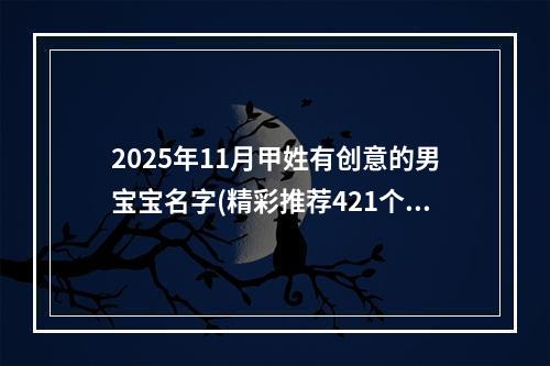 2025年11月甲姓有创意的男宝宝名字(精彩推荐421个)