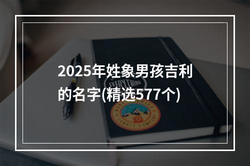 2025年姓象男孩吉利的名字(精选577个)