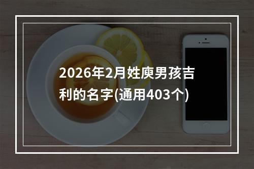 2026年2月姓庾男孩吉利的名字(通用403个)
