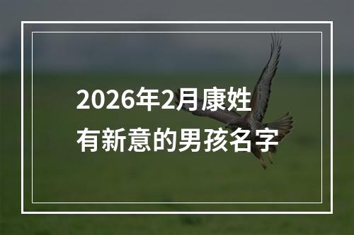 2026年2月康姓有新意的男孩名字