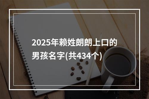 2025年赖姓朗朗上口的男孩名字(共434个)