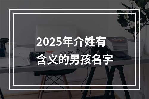 2025年介姓有含义的男孩名字