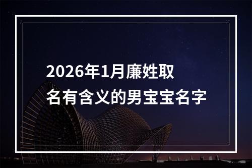 2026年1月廉姓取名有含义的男宝宝名字