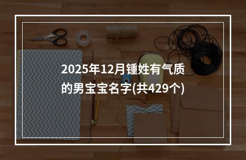 2025年12月锺姓有气质的男宝宝名字(共429个)