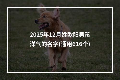 2025年12月姓欧阳男孩洋气的名字(通用616个)