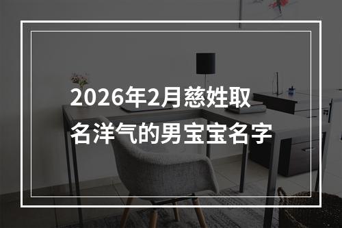 2026年2月慈姓取名洋气的男宝宝名字