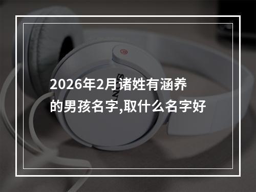 2026年2月诸姓有涵养的男孩名字,取什么名字好