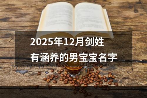 2025年12月剑姓有涵养的男宝宝名字