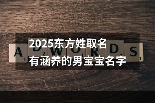 2025东方姓取名有涵养的男宝宝名字