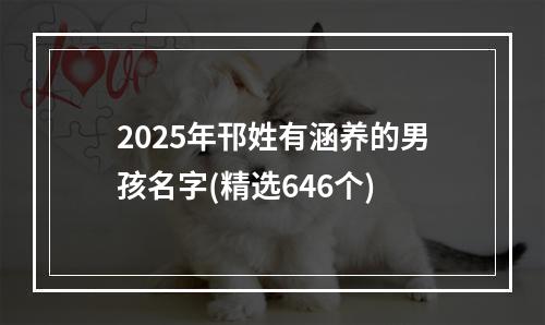 2025年邗姓有涵养的男孩名字(精选646个)