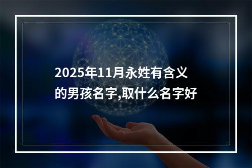 2025年11月永姓有含义的男孩名字,取什么名字好