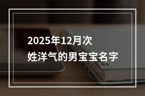 2025年12月次姓洋气的男宝宝名字