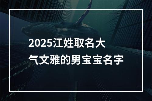 2025江姓取名大气文雅的男宝宝名字