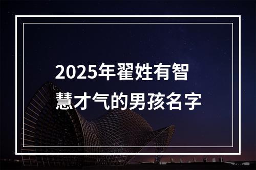 2025年翟姓有智慧才气的男孩名字
