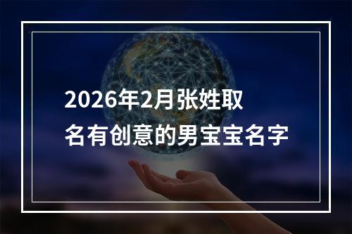 2026年2月张姓取名有创意的男宝宝名字