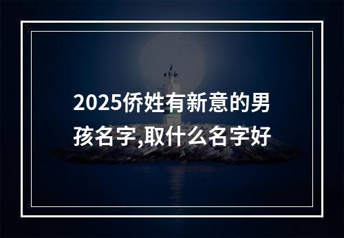 2025侨姓有新意的男孩名字,取什么名字好