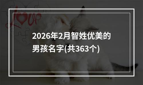 2026年2月智姓优美的男孩名字(共363个)