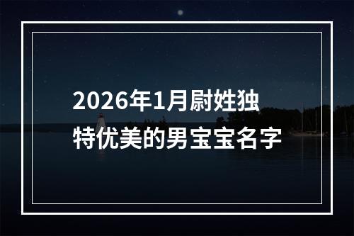 2026年1月尉姓独特优美的男宝宝名字