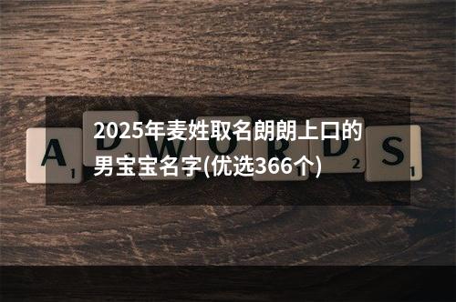 2025年麦姓取名朗朗上口的男宝宝名字(优选366个)