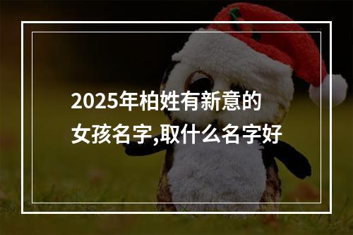 2025年柏姓有新意的女孩名字,取什么名字好