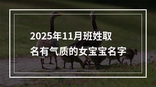 2025年11月班姓取名有气质的女宝宝名字