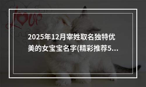 2025年12月宰姓取名独特优美的女宝宝名字(精彩推荐512个)