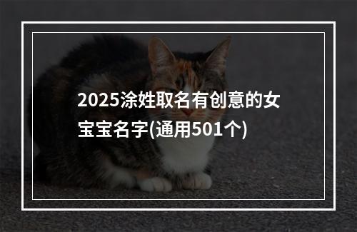 2025涂姓取名有创意的女宝宝名字(通用501个)