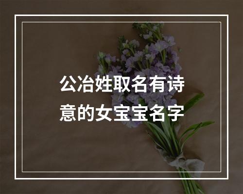公冶姓取名有诗意的女宝宝名字