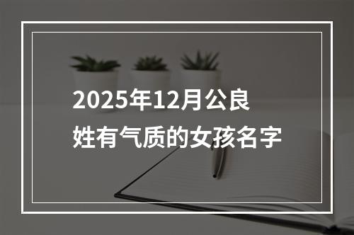 2025年12月公良姓有气质的女孩名字