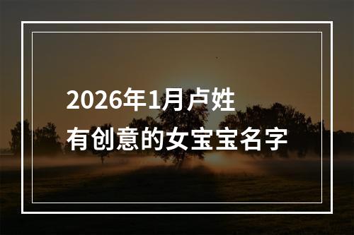2026年1月卢姓有创意的女宝宝名字