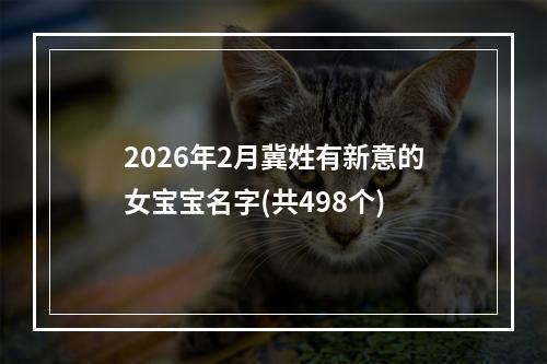 2026年2月冀姓有新意的女宝宝名字(共498个)