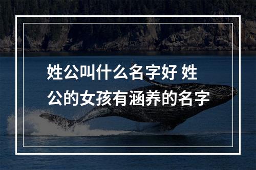 姓公叫什么名字好 姓公的女孩有涵养的名字