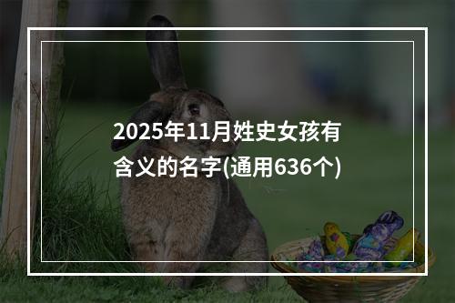 2025年11月姓史女孩有含义的名字(通用636个)