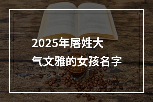 2025年屠姓大气文雅的女孩名字