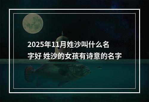 2025年11月姓沙叫什么名字好 姓沙的女孩有诗意的名字