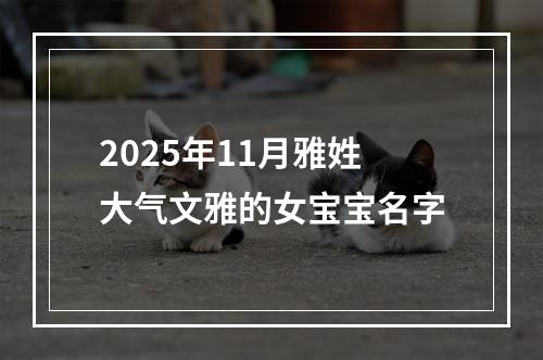 2025年11月雅姓大气文雅的女宝宝名字